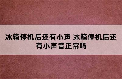 冰箱停机后还有小声 冰箱停机后还有小声音正常吗